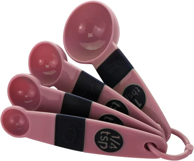 كويزين أرت طقم ملاعق قياس 7 قطع، مارون فاتح (روز)، بولي بروبلين